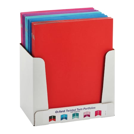 Oxford Twisted Twin Pocket Folders with Fasteners, Letter Size, Assorted, 50PK 52076